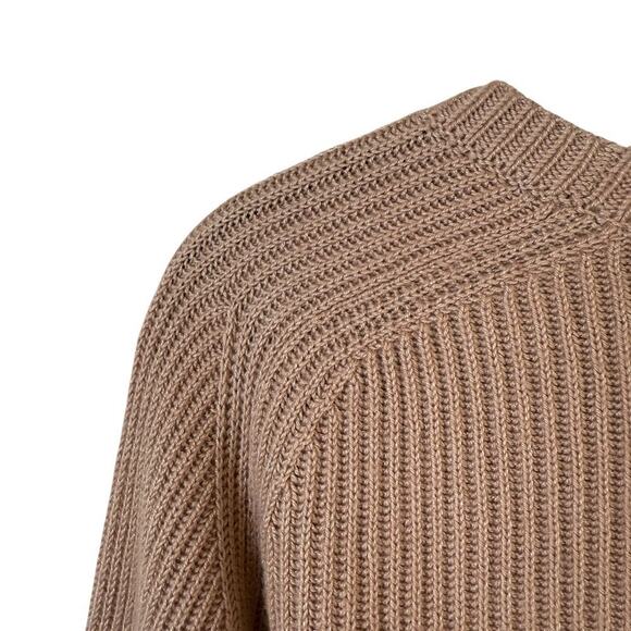 The Row Cashmere Silk Blend Ribbed Crew Neck Pullover Sweater USA Brown Medium - Picture 6 of 7